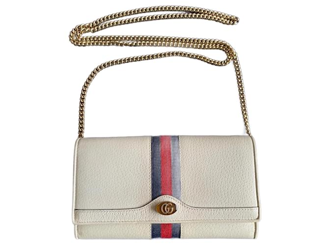 Gucci Ophidia WOC bag White Leather  ref.757784