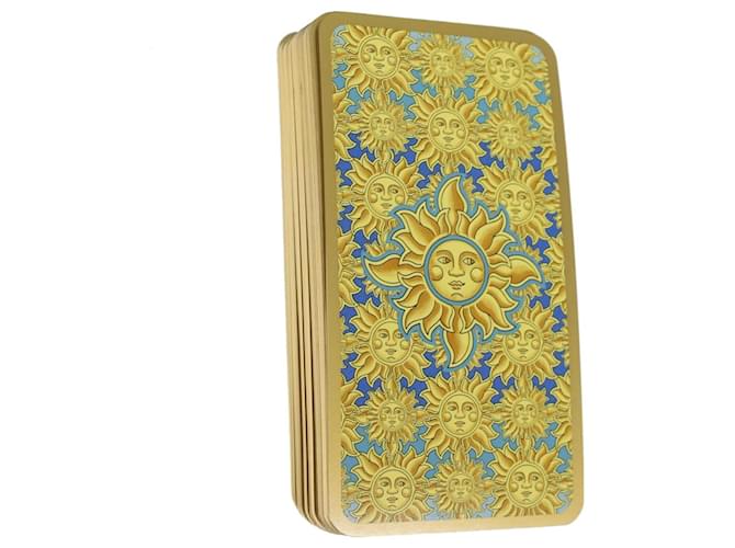 Hermès HERMES Tarot card Playing Cards Yellow Gold Auth 34029 Golden  ref.757834