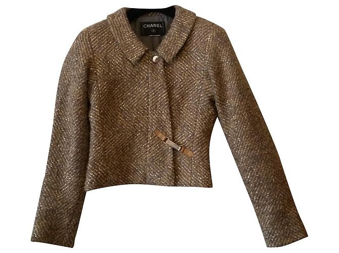 Chanel Wool Jacket Golden Size 36