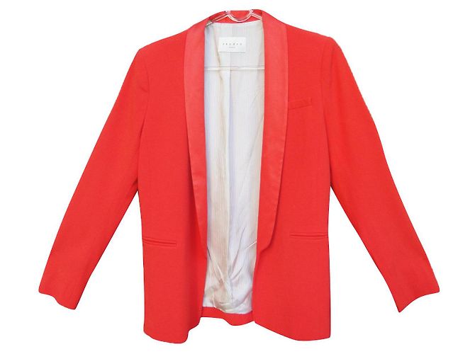 Sandro Orange Viscose Jacket 38