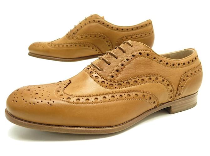NEW CHURCH'S BURWOOD III SHOES 38 W BRANDY A73683 SHOES Caramel Leather  ref.758061