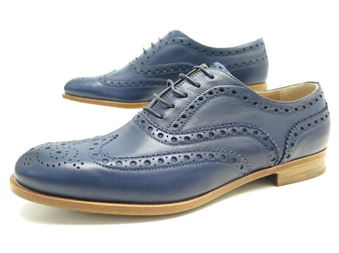 NEW CHURCH'S BURWOOD III SHOES 38 a73683 NAVY LEATHER SHOES Blue  ref.758062