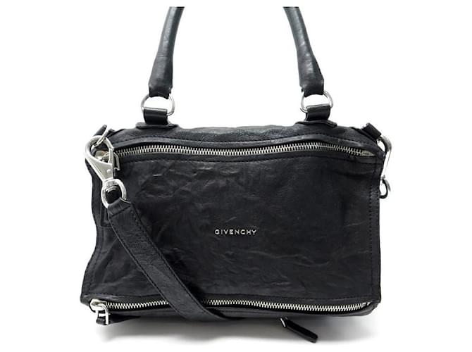 GIVENCHY PANDORA MEDIUM BLACK LEATHER SHOULDER BAG HAND BAG PURSE