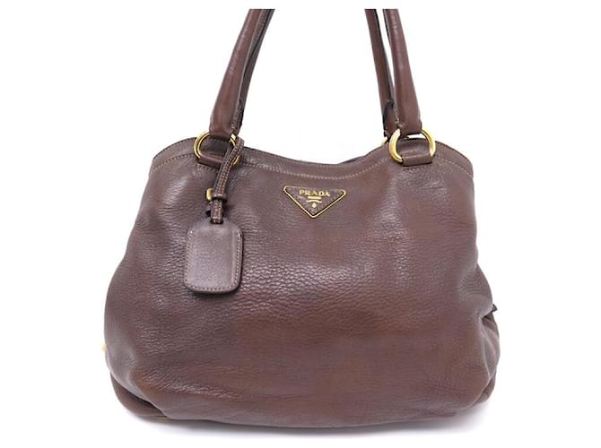 Prada brown leather bag  Brown leather bag, Bags, Leather handbags