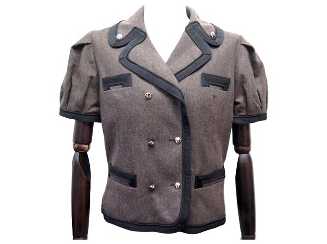 NEW MARC JACOBS JACKET SIZE M 10 UK 38 FR IN BROWN AND BLACK WOOL JACKET