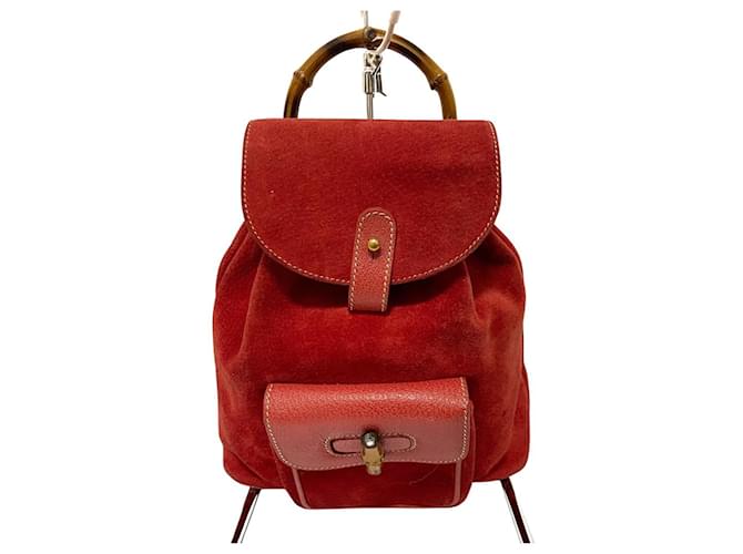 Gucci Bamboo Vermelho Sintético  ref.758203