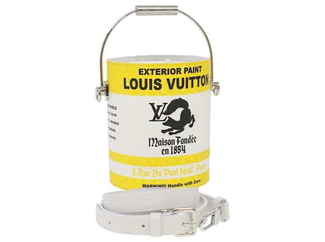 LOUIS VUITTON Bolso de mano de lata pintada con monograma de PVC 2camino Amarillo M81593 autenticación 34199EN Lienzo  ref.758610