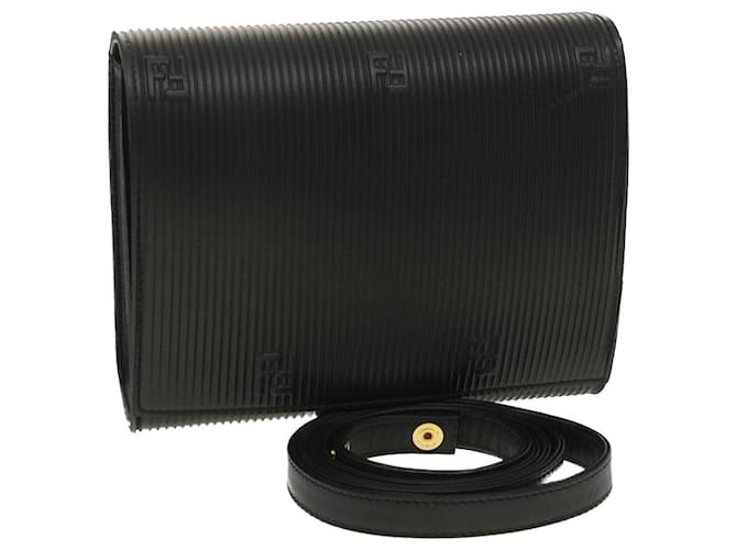 FENDI Shoulder Bag Leather Black Auth 34011  ref.758675