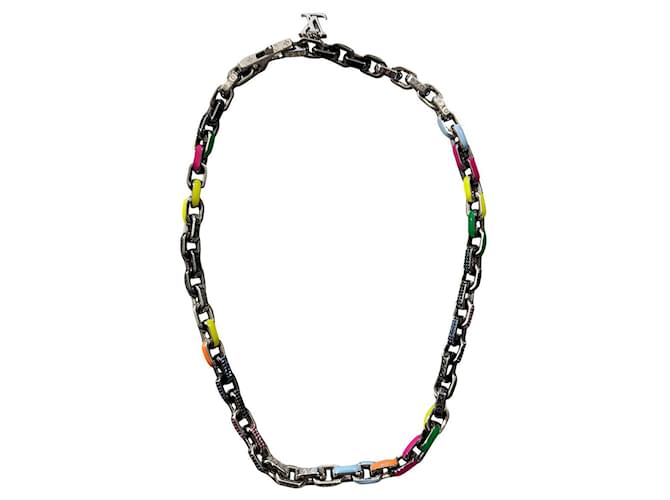 Louis Vuitton Paradieskette Halskette Silber Mehrfarben Stahl Keramisch Glas  ref.758845