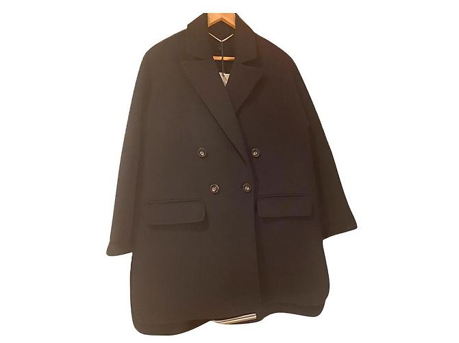 Marella Black Wool Oversize Coat Size 40