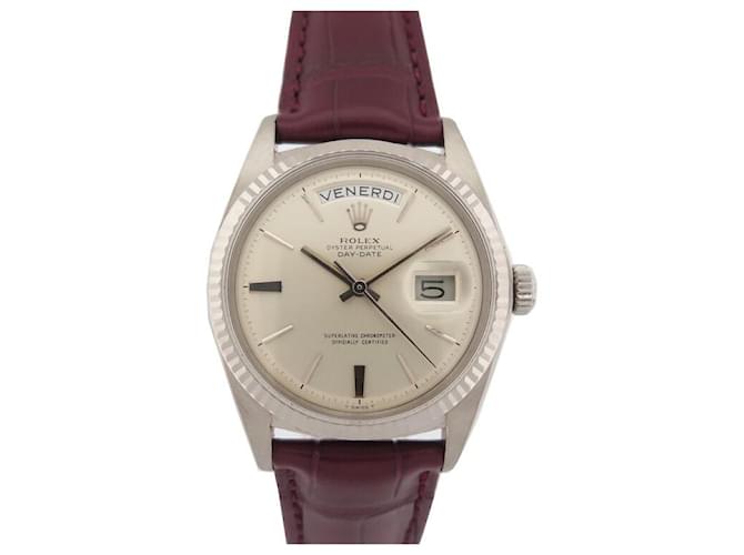 MONTRE ROLEX 1803 OYSTER PERPETUAL DAY DATE 36MM AUTOMATIQUE OR 18K WATCH Or blanc Argenté  ref.758893