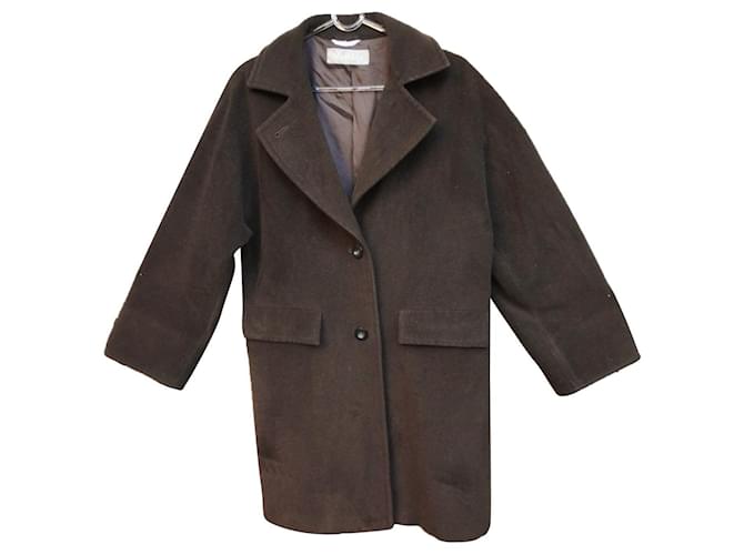 short coat Max Mara size 36 Dark brown Wool  ref.758896