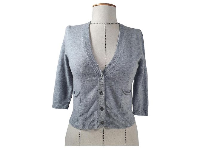Hémisphère Kurzer Kaschmir Cardigan Grau