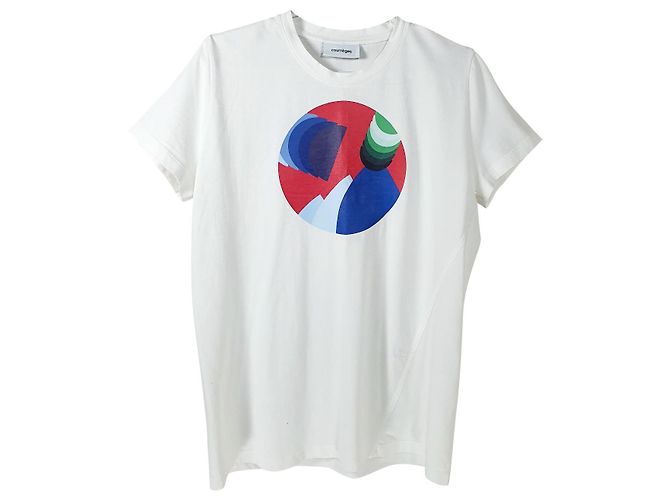 Camiseta Courreges branca de algodão Branco Multicor
