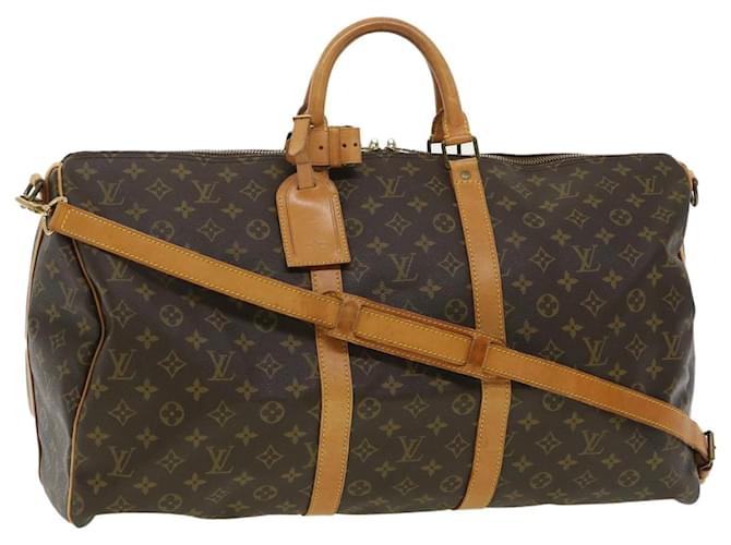 Louis Vuitton Keepall Bandouliere 55 Brown Cloth  ref.759141