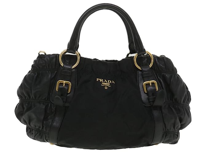 Prada Gaufre Black Leather  ref.759175