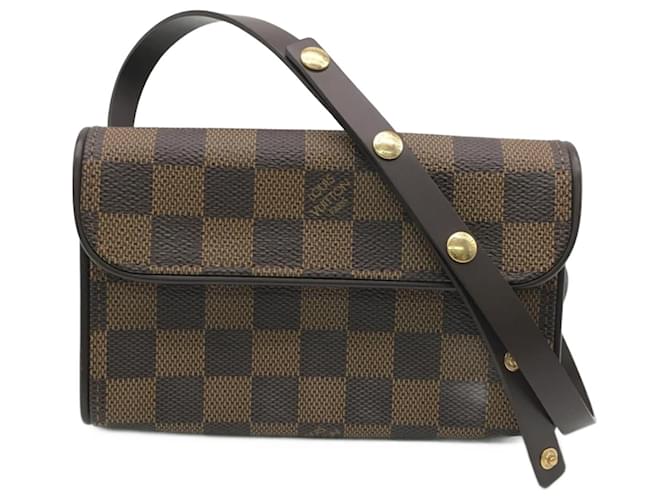 Louis Vuitton Damier Ebene Pochette Florentine N51856 Brown Cloth  ref.759306