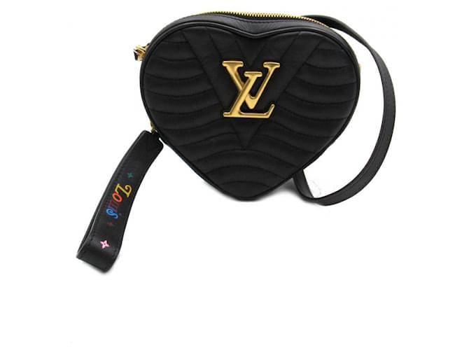 Louis Vuitton Bandolera New Wave Corazón Negro Becerro  ref.759330