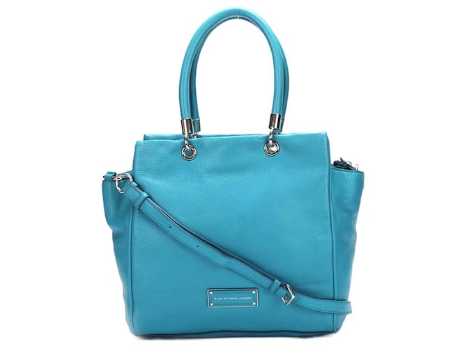 Marc Jacobs Leather Shoulder Bag Blue Pony-style calfskin  ref.759337