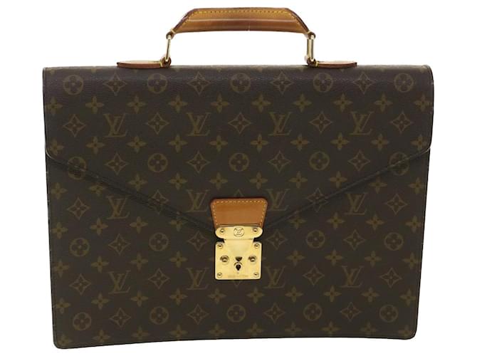 Louis Vuitton Porte Documents Brown Cloth  ref.759695