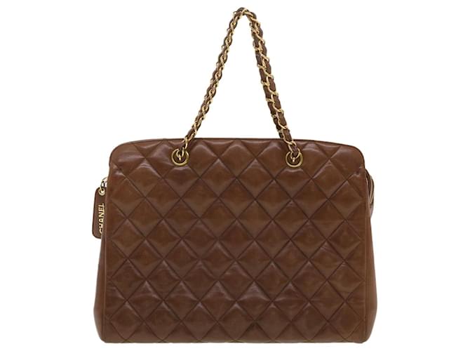 Chanel Matelassé Brown Leather  ref.759704