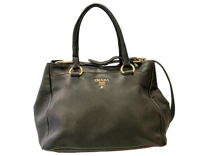 Prada Handbags Black Leather  ref.759763