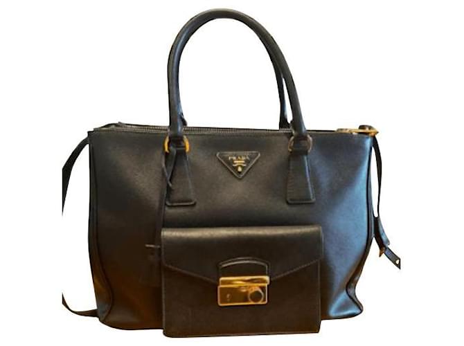 Prada Galleria saffiano luxury Black Leather  ref.759786