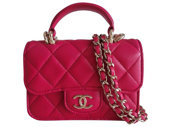 Timeless Mini clutch fúcsia clássica Chanel Rosa