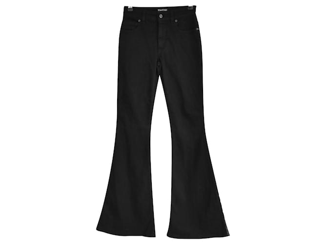 Jeans svasati in denim elasticizzato nero Tom Ford Beige Giovanni  ref.760226