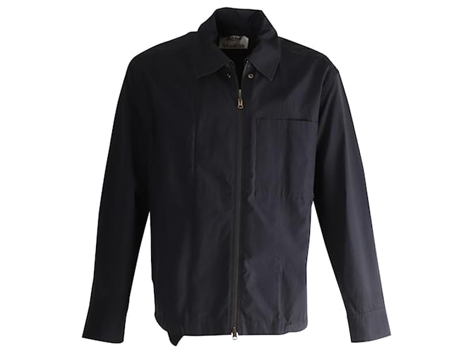 Acne Studios Zip-Up Long Sleeve Jacket in Navy Blue Polyester  ref.760237
