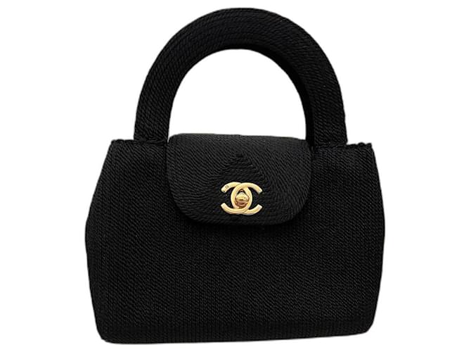Executive Chanel Mini borsa esecutiva Nero Seta  ref.760773