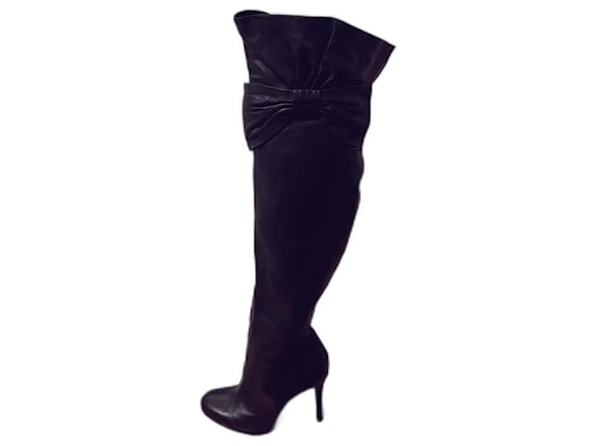 Valentino Boots Black Leather  ref.760783