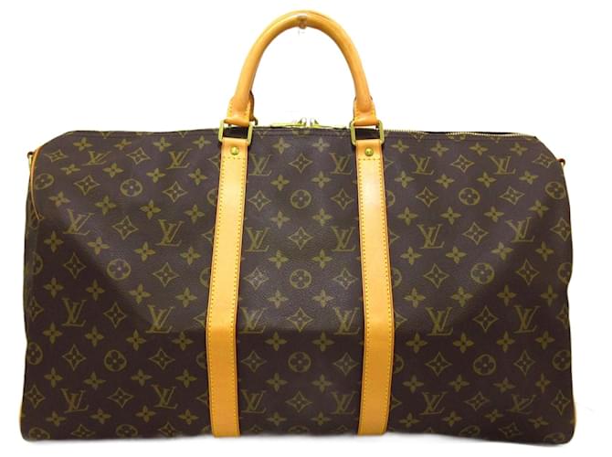 Louis Vuitton Keepall Bandouliere 50 Brown Cloth  ref.761533