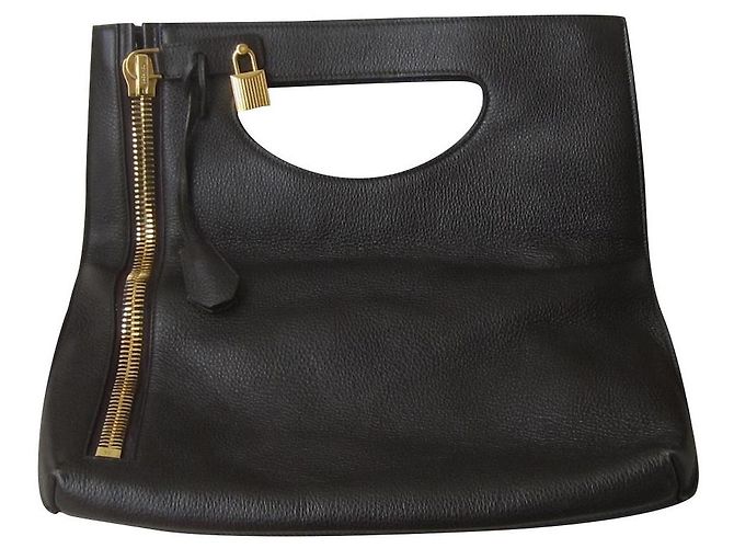 Bolso de mano Tom Ford Alix de cuero chocolate
