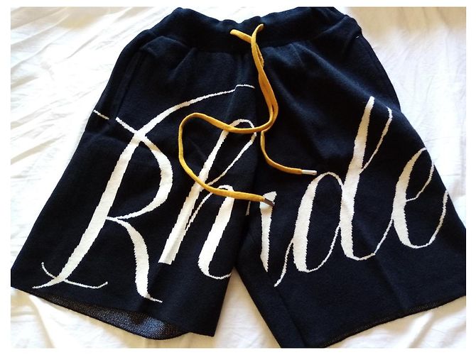 Autre Marque Pantaloncini Rhude Logo Intarsia Blu