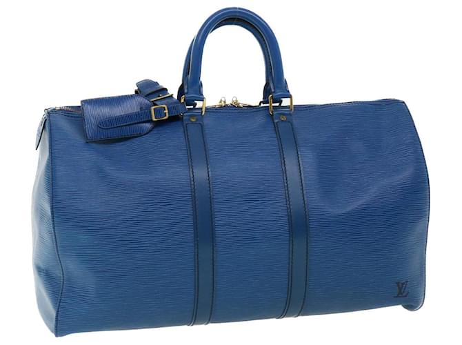 LOUIS VUITTON Boston bag M42975 Keepall 45 Epi Leather blue mens