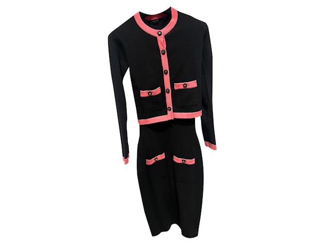 Chanel Knitwear Black Pink Cashmere  ref.762462