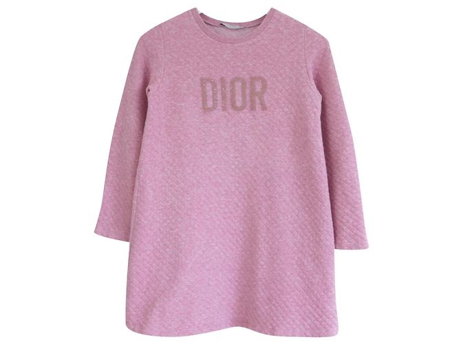 Vestido de Niña Dior Rosa Logo Acolchado