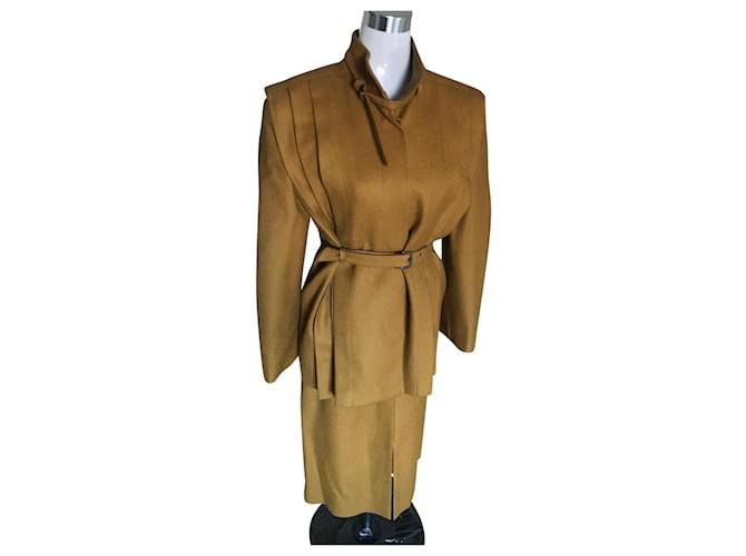 Dior Skirt suit Yellow Mustard Wool  ref.762525