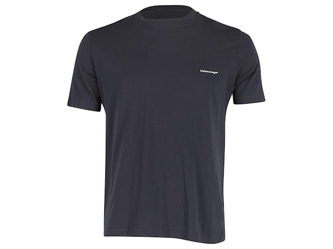 Balenciaga Logo T-Shirt in Black Cotton  ref.762529