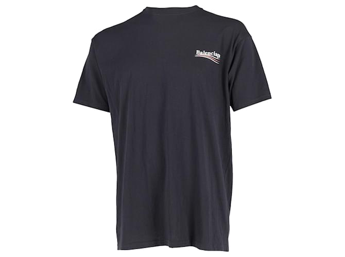 T-Shirt Logo Balenciaga en Coton Noir  ref.762543