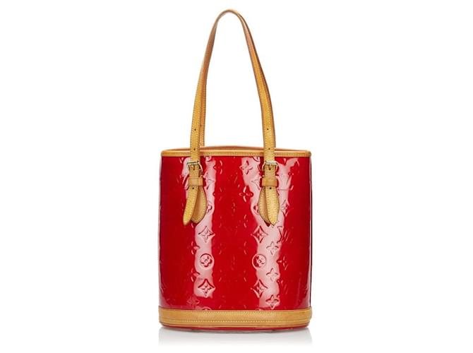 Bucket Balde Louis Vuitton Vermelho Couro envernizado  ref.762761