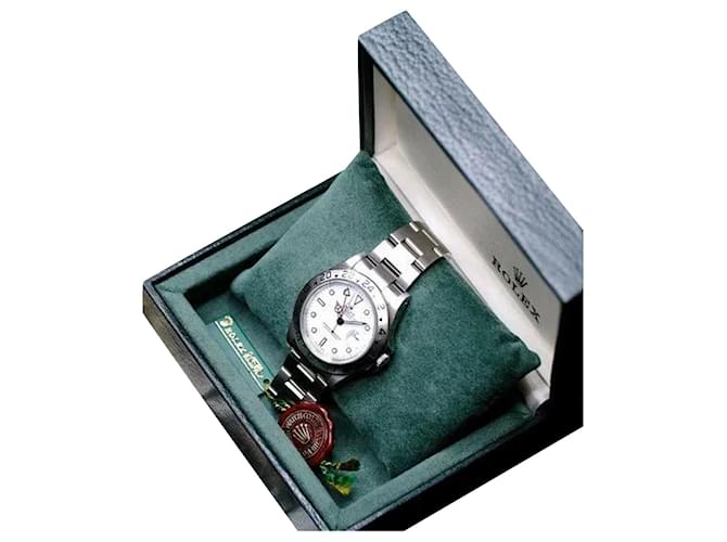 Rolex Mens Ss Explorer Ii esfera blanca 40mm reloj con caja original y papeles-16570  Metal  ref.762857