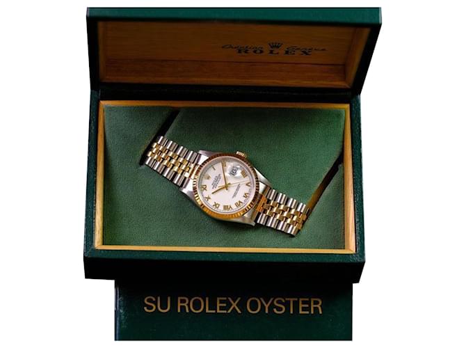 Rolex Mens Datejust 16233 Factory White Roman Dial 36mm watch Metal  ref.762968