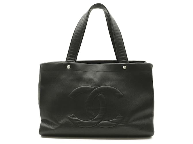 Chanel Shopping Black Leather  ref.763011
