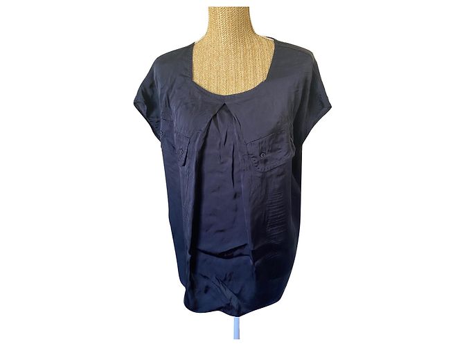 Stella Mc Cartney Stella McCartney Top in Seta e Viscosa Blu Navy