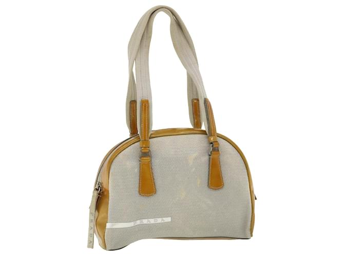 PRADA PRADA Sports Shoulder Bag Patent Leather Silver Auth cl293 Silvery  ref.763413