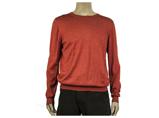 Louis Vuitton pull rouge laine soie cachemire tricot haut homme taille XL  ref.763785 - Joli Closet