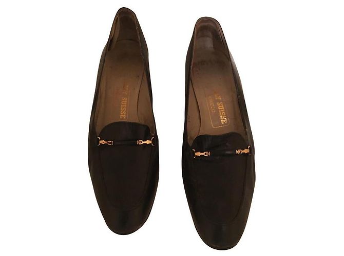 Bally Mocassins à talon ,  vintage  Bailly Suisse Noir