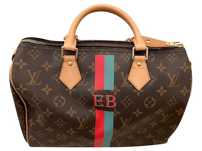 Speedy Louis Vuitton Handbags Brown Leather  ref.763918